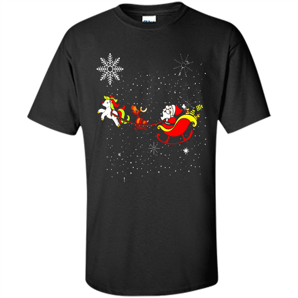 Christmas Unicorn Rudolph and Santa - Shirt