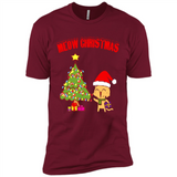 Meow merry christmas- cat and pine merry christmas - Premium Short Sleeve T-Shirt
