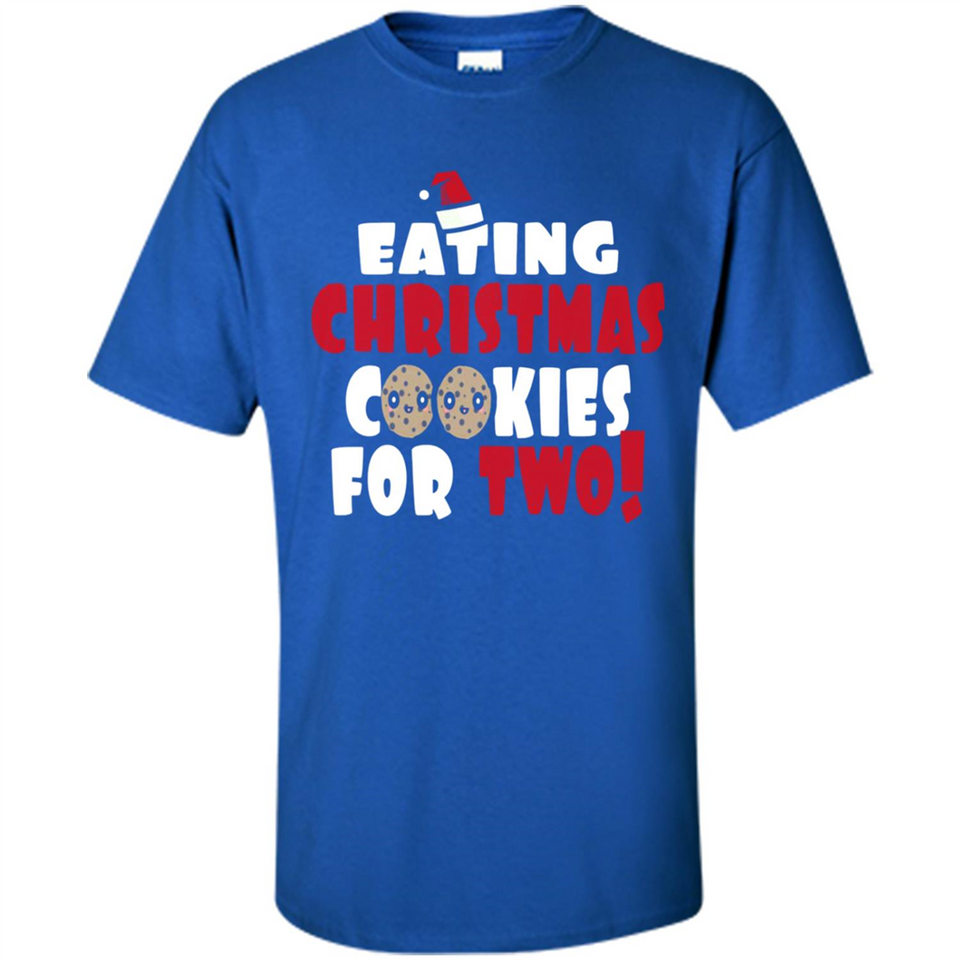 Womens Funny Eating Christmas Cookies For Two Pregnancy - Shirt