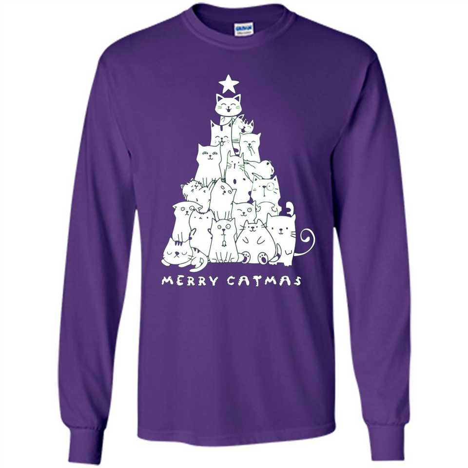 Merry Catmas - Merry Christmas Cat Lover Mug PINGPONG - Long Sleeve T-Shirt