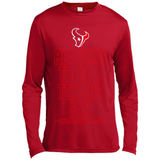 Reasons to be a Houston Texans Fan Complete List on Back - Canvas Long Sleeve T-Shirt