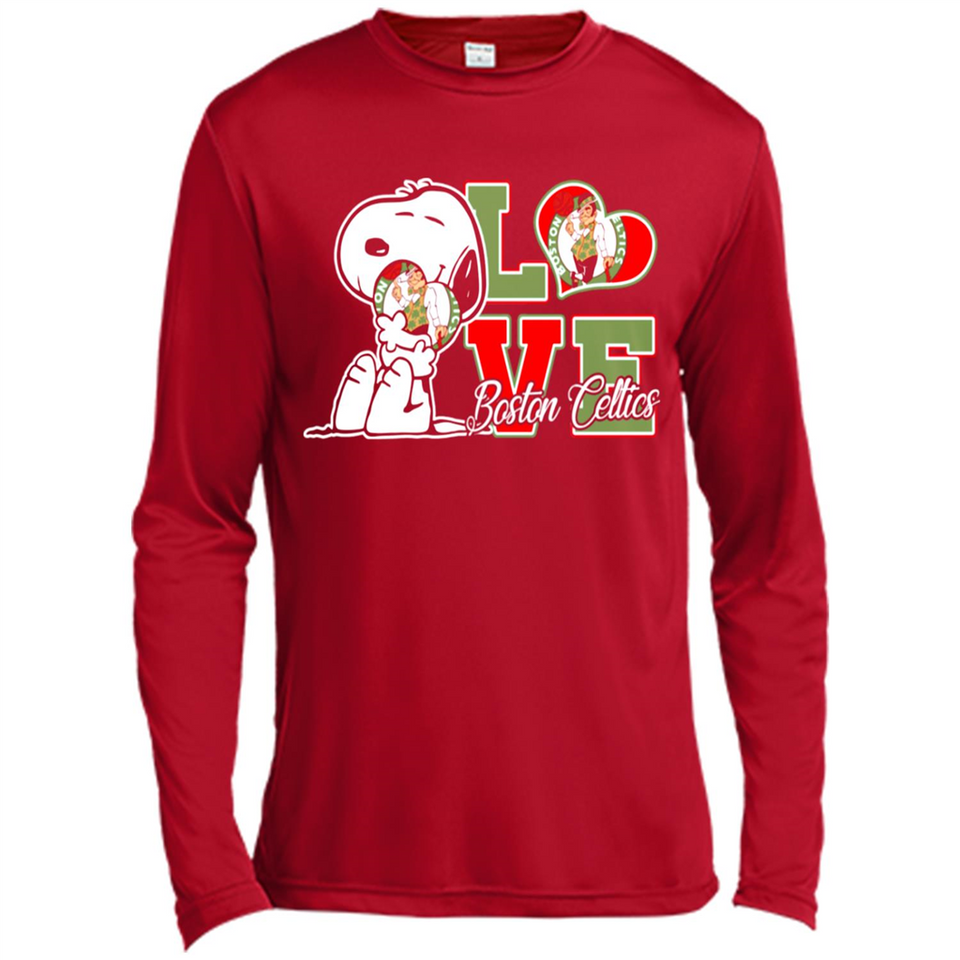 Snoopy loves NBA Boston Celtics - Canvas Long Sleeve T-Shirt