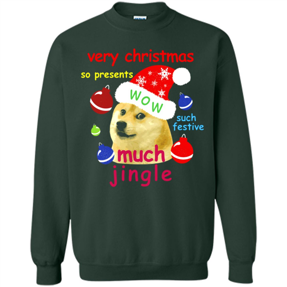 Christmas Doge Meme Shirts Funny Santa Shiba Inu Dog - Sweatshirt