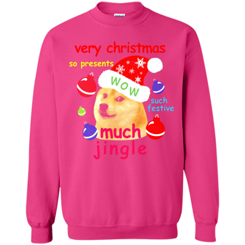 Christmas Doge Meme Shirts Funny Santa Shiba Inu Dog - Sweatshirt