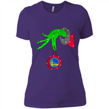 GRINCH HAND HOLDING GOLDEN STATE WARRIORS GLITTER CHRISTMAS PINGPONG