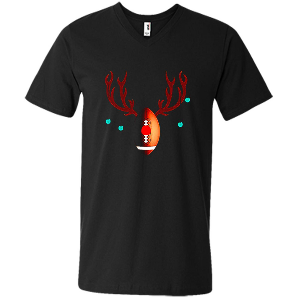 Football Christmas Shirt Reindeer Christmas Football Funny - Men's V-Neck