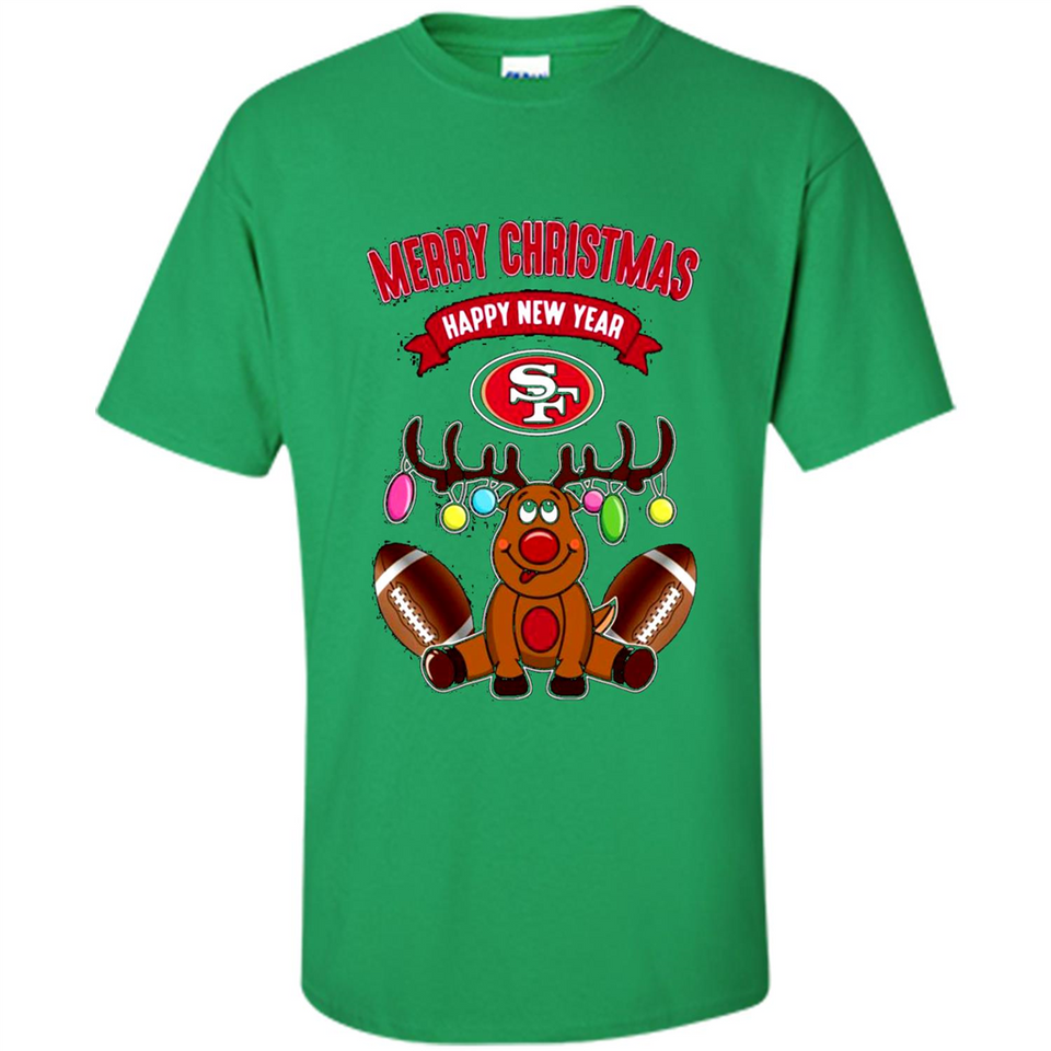 San Francisco 49ers NFL Reindeer Funny Merry Christmas And Happy New Year