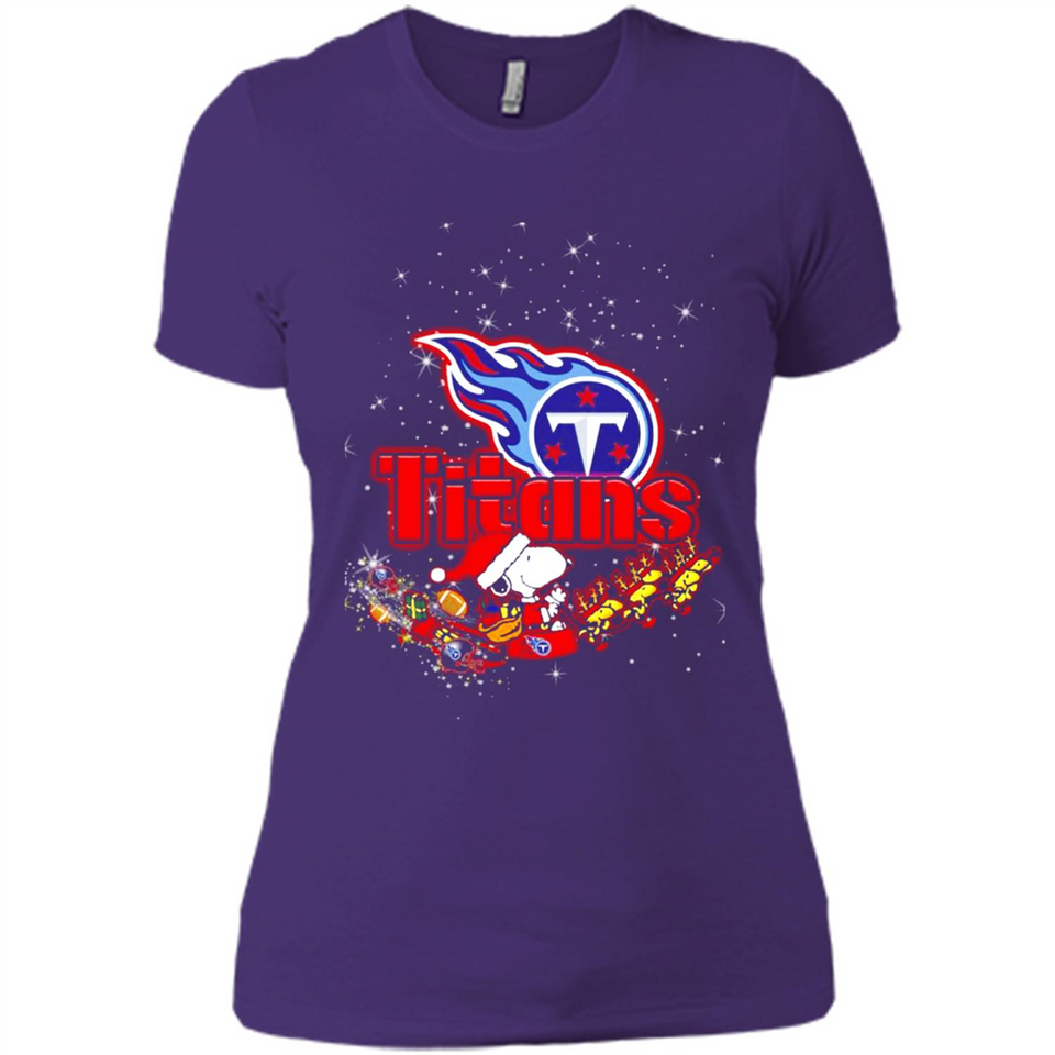 Snoopy Christmas Tennessee Titans - Ladies' Boyfriend T-Shirt