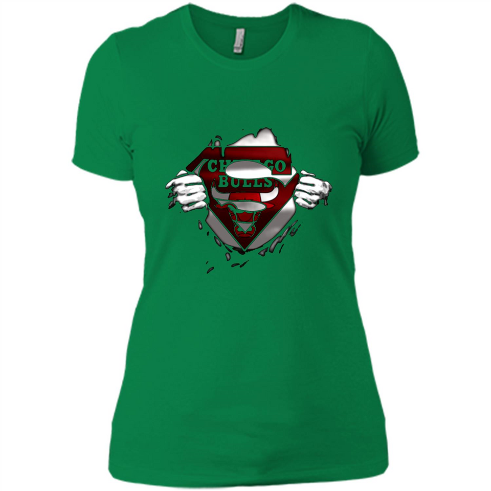 Chicago Bulls And Superman Fans - Ladies' Boyfriend T-Shirt