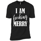 I Am Freaking Merry Funny Festive Winter Holiday - Premium Short Sleeve T-Shirt