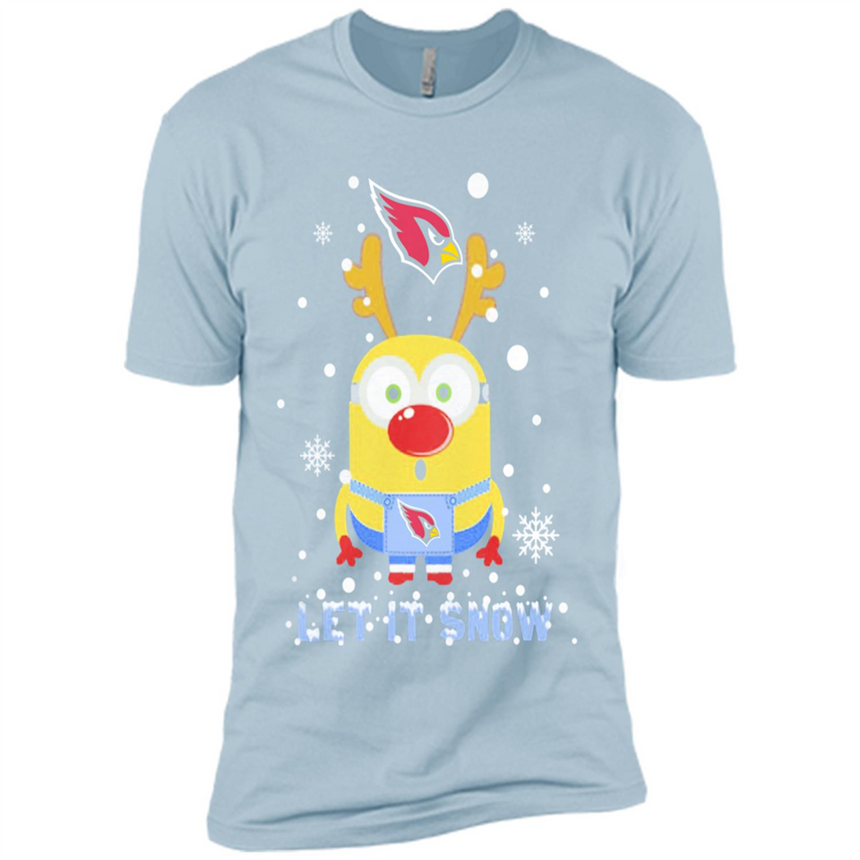 Minion Arizona Cardinals Ugly Christmas Sweater Let it Snow - Premium Short Sleeve T-Shirt