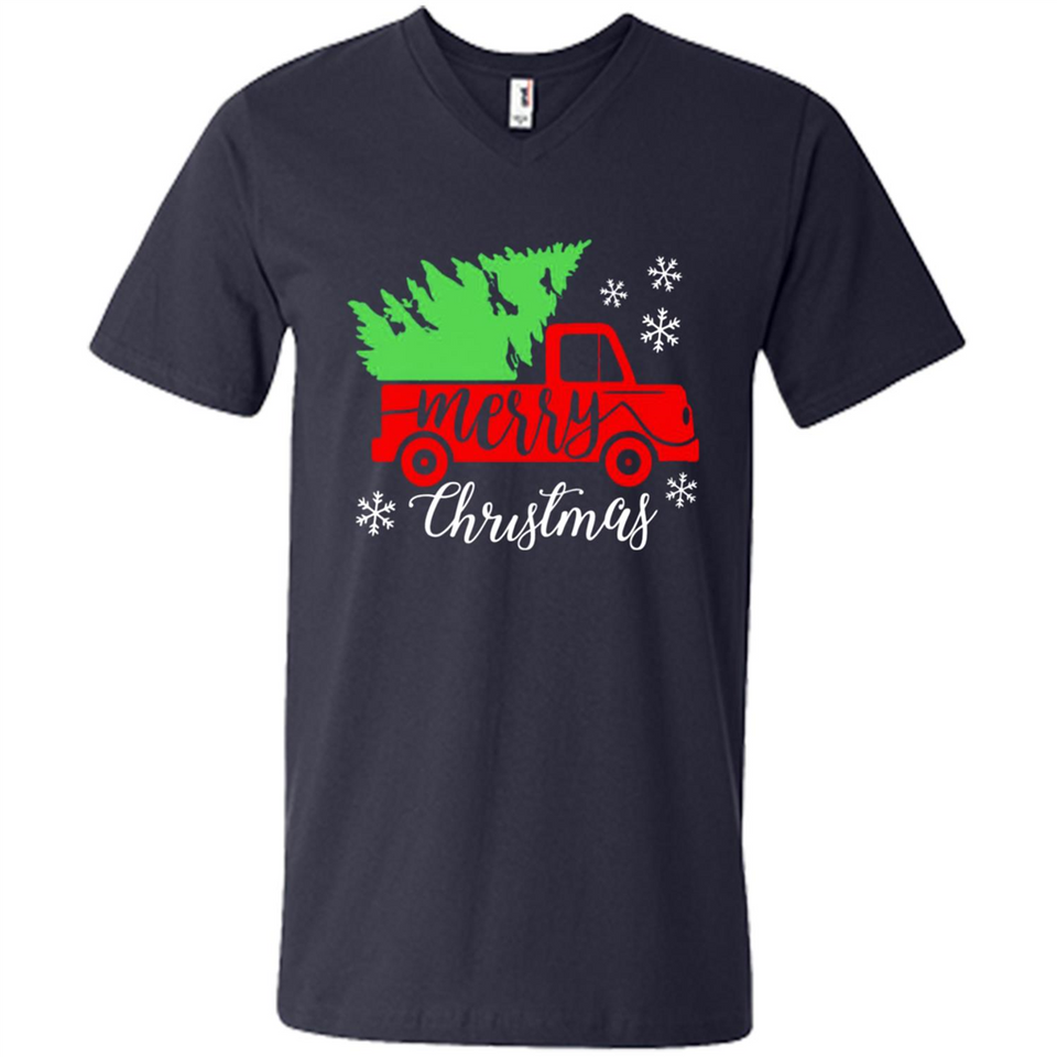 Vintage Christmas Classic Truck T-Shirt with Snow and Tree