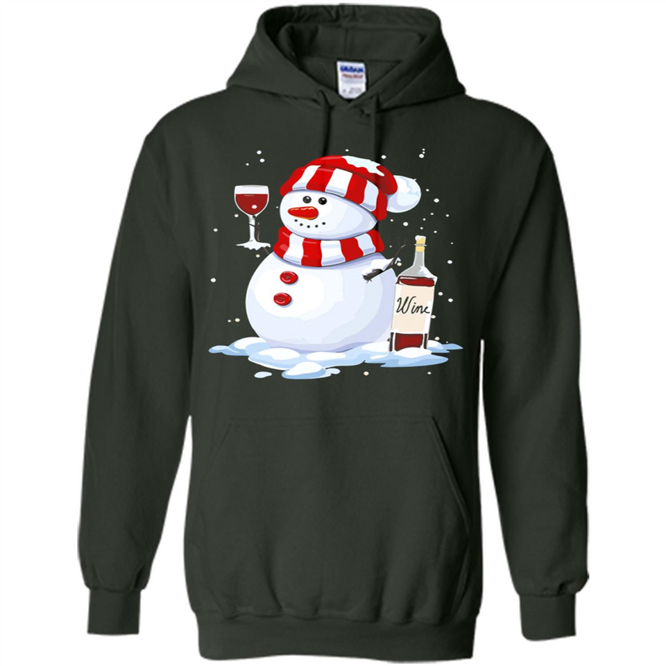 Cute Snowman drink Red Wine Christmas - Hoodie