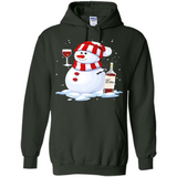 Cute Snowman drink Red Wine Christmas - Hoodie