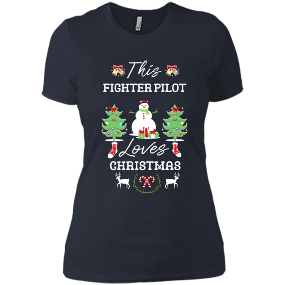 This Fighter Pilot Loves Christmas Tree Shirt with Snowman