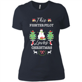 This Fighter Pilot Loves Christmas Tree Shirt with Snowman