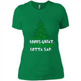 Looks Great Little Full Lotta Sap Funny Christmas Mug PINGPONG - Ladies' Boyfriend T-Shirt