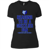 Reasons to be a Memphis Grizzlies Fan Complete List on Back - Ladies' Boyfriend T-Shirt
