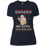 Mrs Slothy Christmas - Ladies' Boyfriend T-Shirt