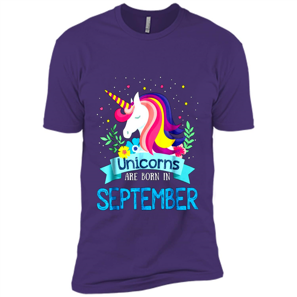 Unicorns are born in September Birthday Rainbow Gift Ladies Custom