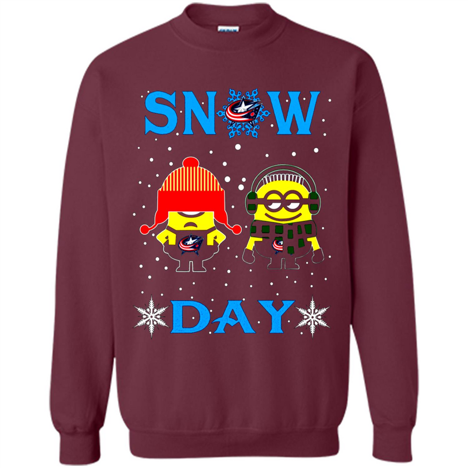 Snow Day Shirt For Columbus Blue Jackets Vs Minion Fans pingpong
