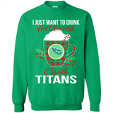 I Just Want To Drink Hot Chocolate & Watch Tennessee Titans Ugly Christmas Sweater PINGPONG