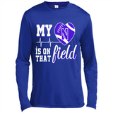Northwestern Wildcats Football My Heart is on that Field - Canvas Long Sleeve T-Shirt