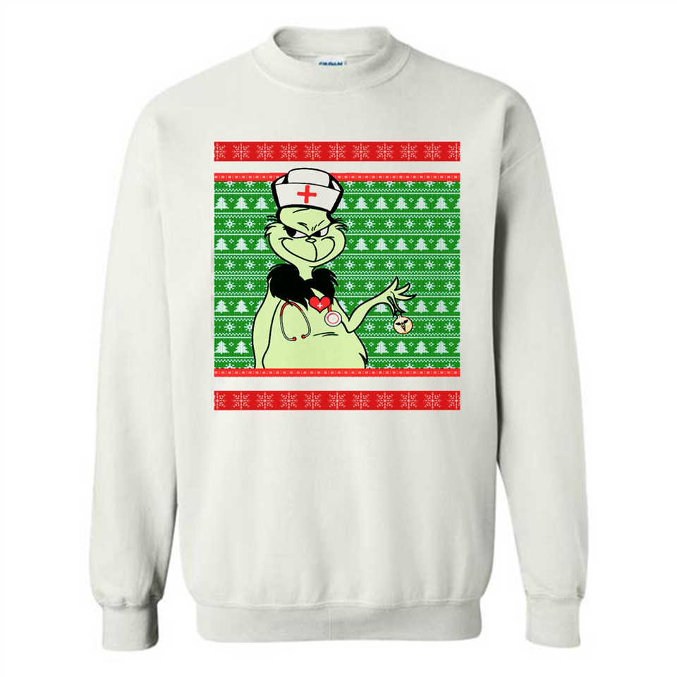 Grinch Nurse Ugly Christmas Sporty T-Shirt PINGPONG - Sweatshirt