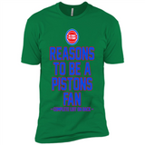 Reasons to be a Detroit Pistons Fan Complete List on Back - Premium Short Sleeve T-Shirt