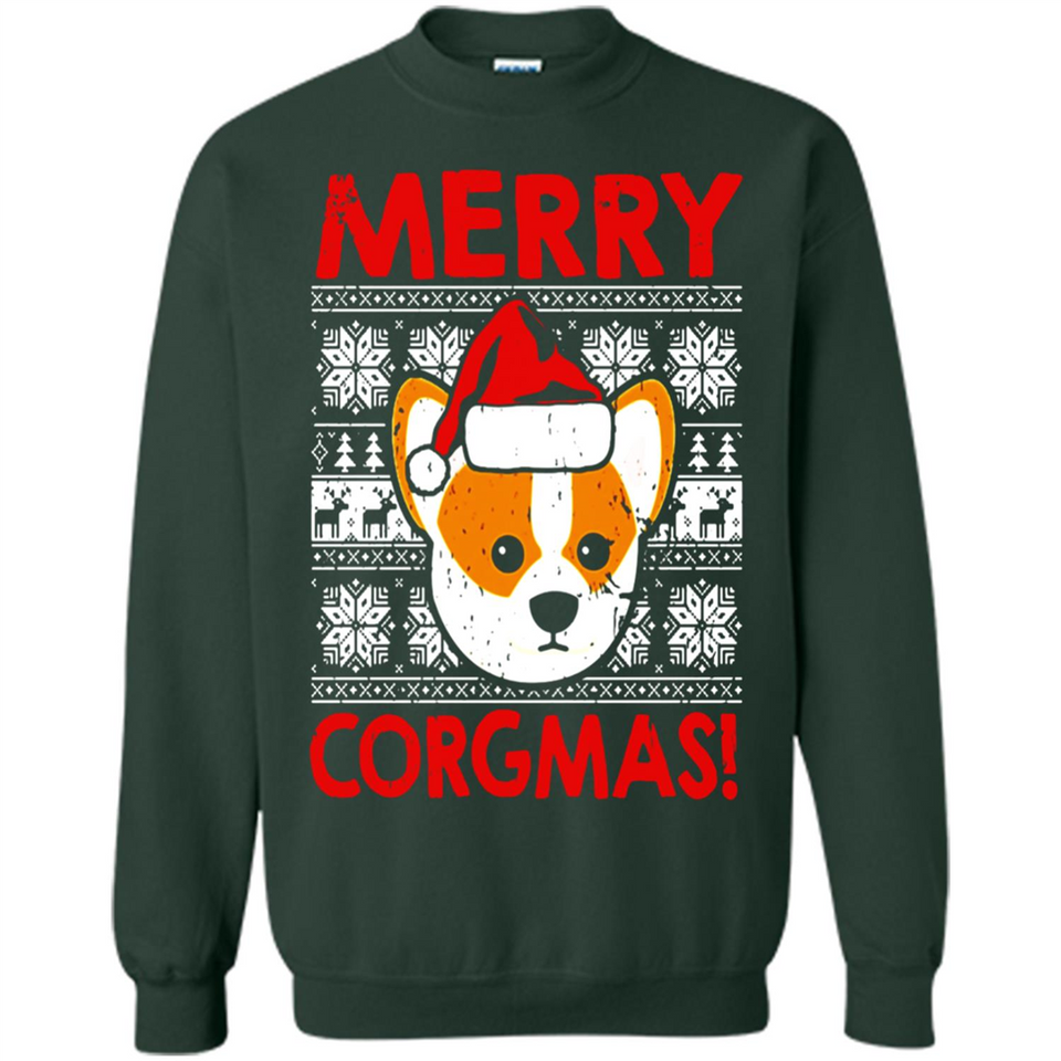 Funny Christmas Santa Corgi Dog Merry Corgmas - Sweatshirt