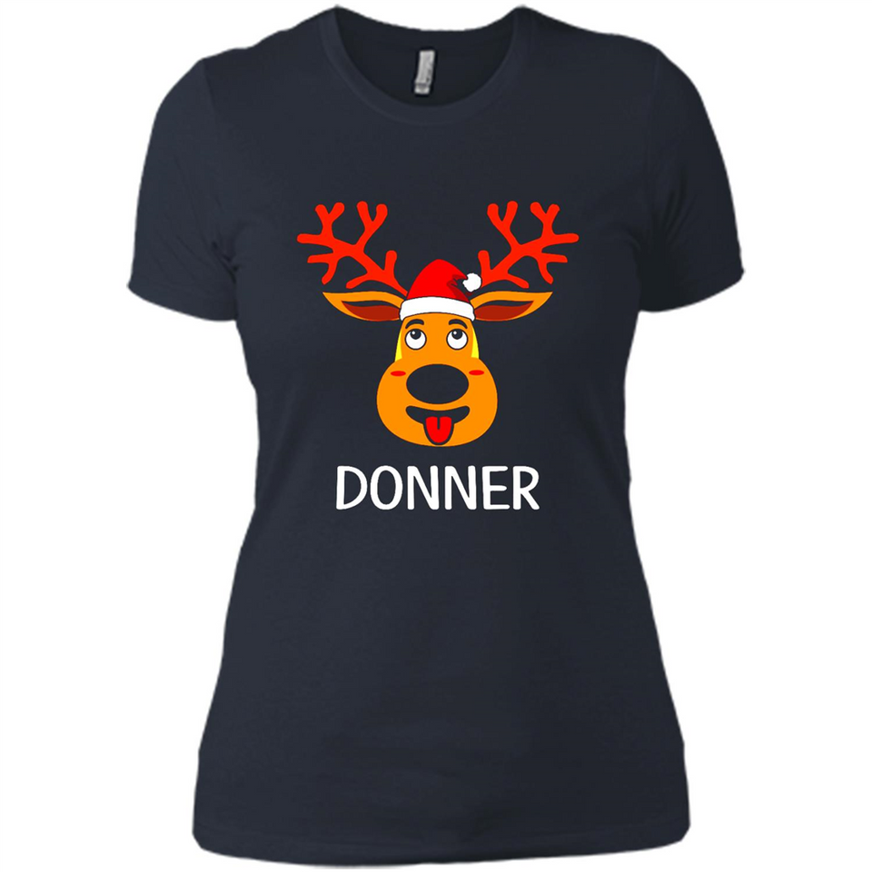 Donner Reindeer Santa Claus Funny Xmas Holiday T-Shirt - Ladies' Boyfriend T-Shirt