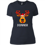 Donner Reindeer Santa Claus Funny Xmas Holiday T-Shirt - Ladies' Boyfriend T-Shirt