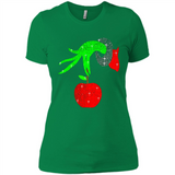 Christmas The Grinch Hand Holding Apple Ornament sweater - Ladies' Boyfriend T-Shirt