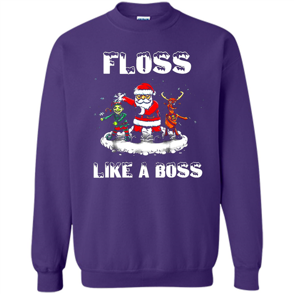 Floss Like A Boss Santa Flossing Dance Funny - Sweatshirt