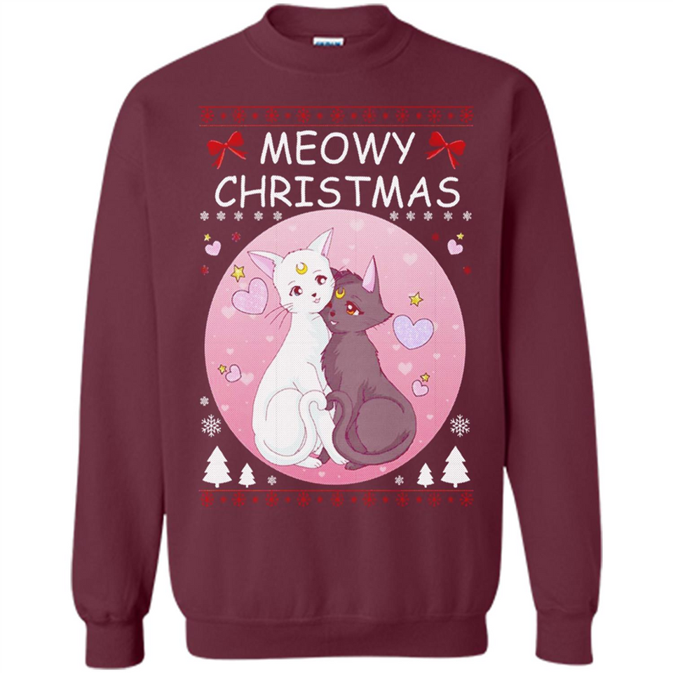 Sailor Moon Yin Yang Cat Love Ugly Christmas Sweater - Sweatshirt