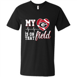 Georgia Bulldogs Football My Heart is on that Field - Men's V-Neck