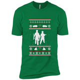 Christmas Ugly Sweater Firefighter Ugly Christmas Sweater - Premium Short Sleeve T-Shirt