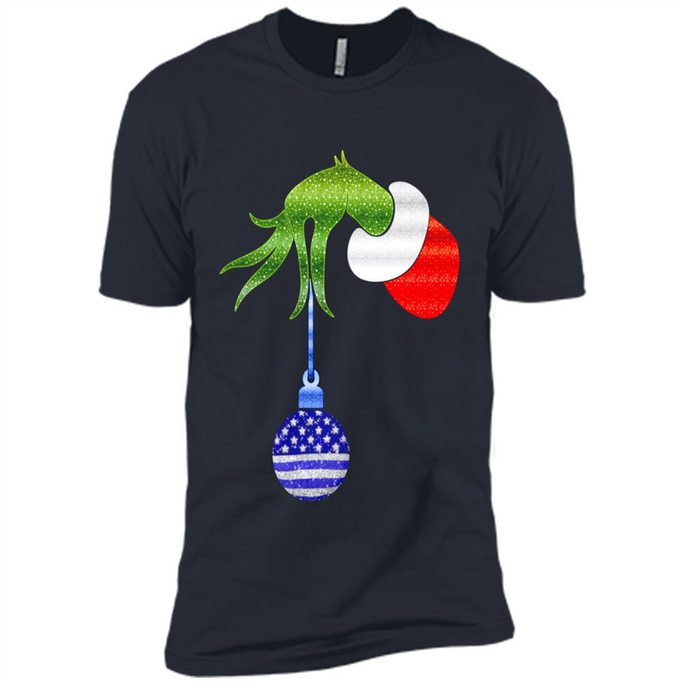 Grinch Holding American Flag ornament Christmas