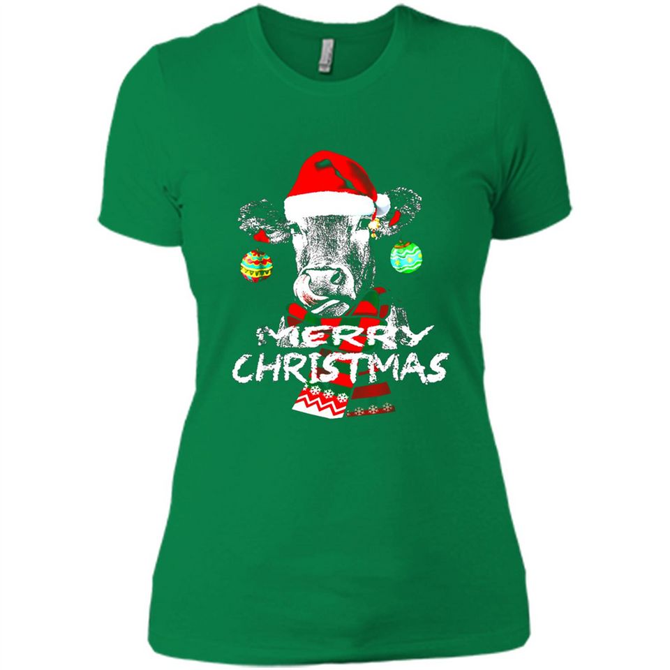 Fabulous Mooey christmas Heifers Cow Christmas lights - Ladies' Boyfriend T-Shirt