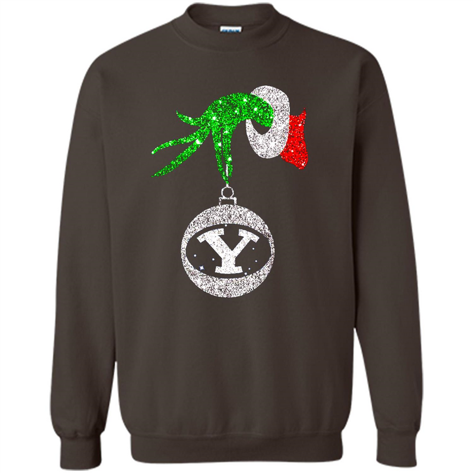 Fantastic Byu Cougars Glitter Grinch Monogram Ornament Christmas Gift - Sweatshirt