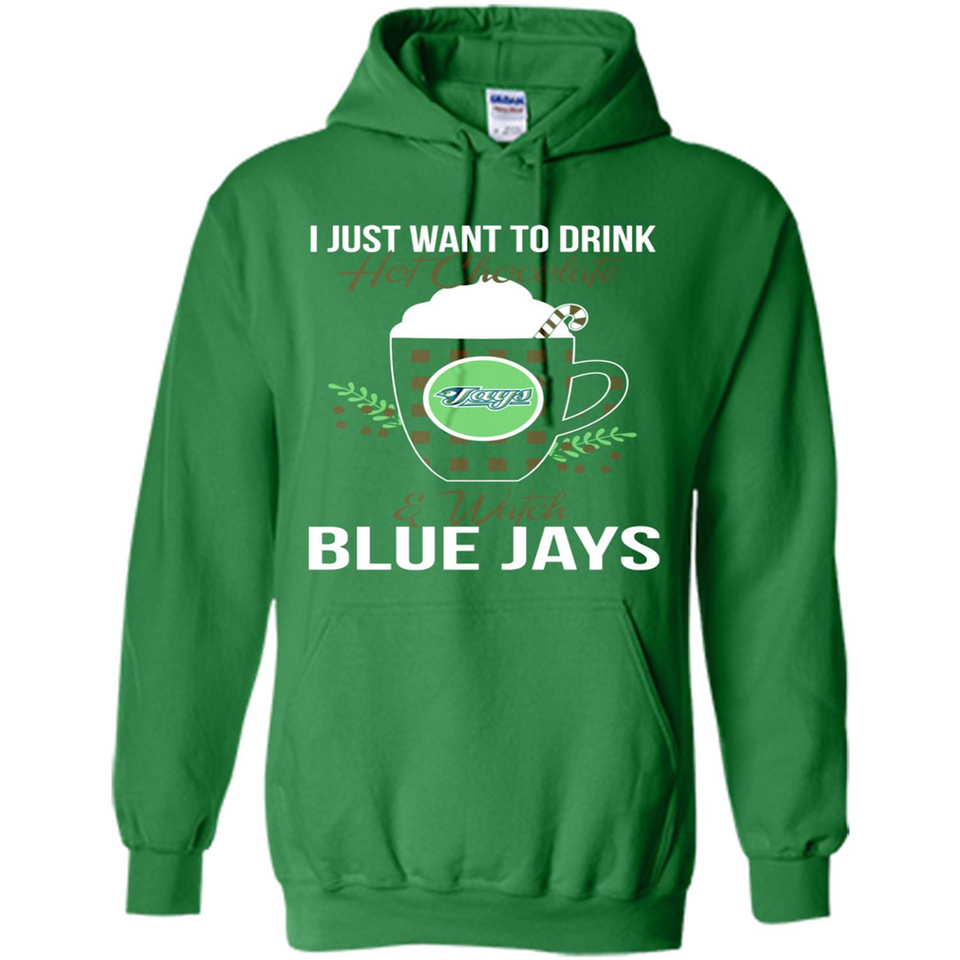 I Just Want To Drink Hot Chocolate & Watch Toronto Blue Jays Ugly Christmas Sweater PINGPONG