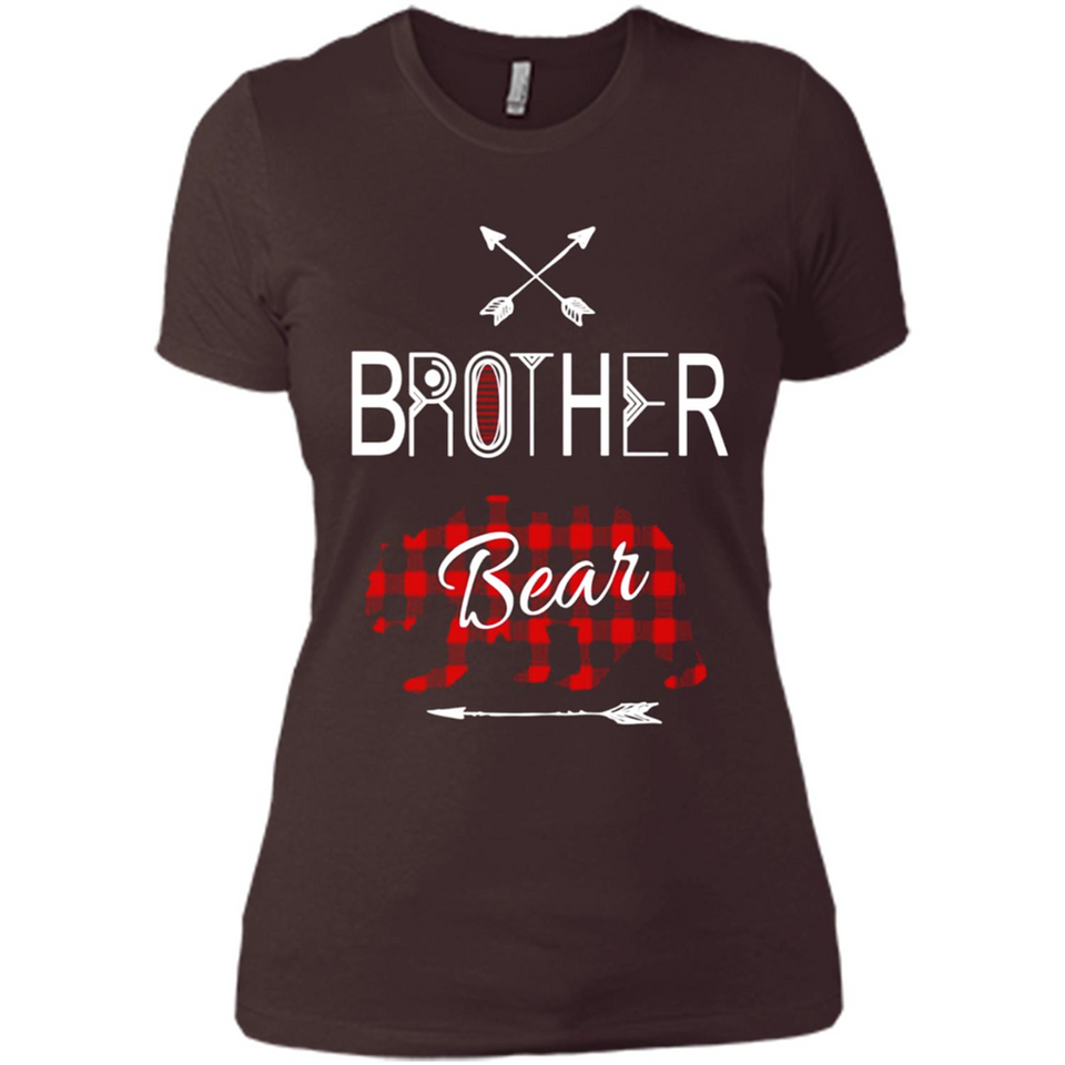 Brother Shirt Buffalo Plaid Family Camping Bear Tee - Ladies' Boyfriend T-Shirt