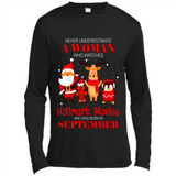 Never Underestimate A September Woman Watches Hallmark Movies Sweatshirt PINGPONG