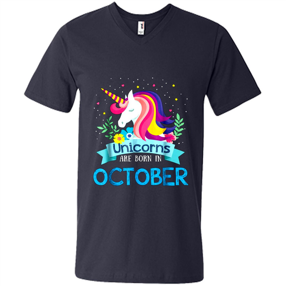 Unicorns are born in October Birthday Rainbow Gift Ladies Custom