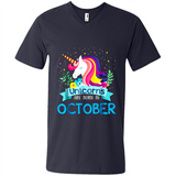 Unicorns are born in October Birthday Rainbow Gift Ladies Custom