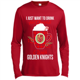 I Just Want To Drink Hot Chocolate & Watch Vegas Golden Knights Ugly Christmas Sweater PINGPONG