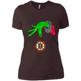GRINCH HAND HOLDING BOSTON BRUINS GLITTER CHRISTMAS PINGPONG