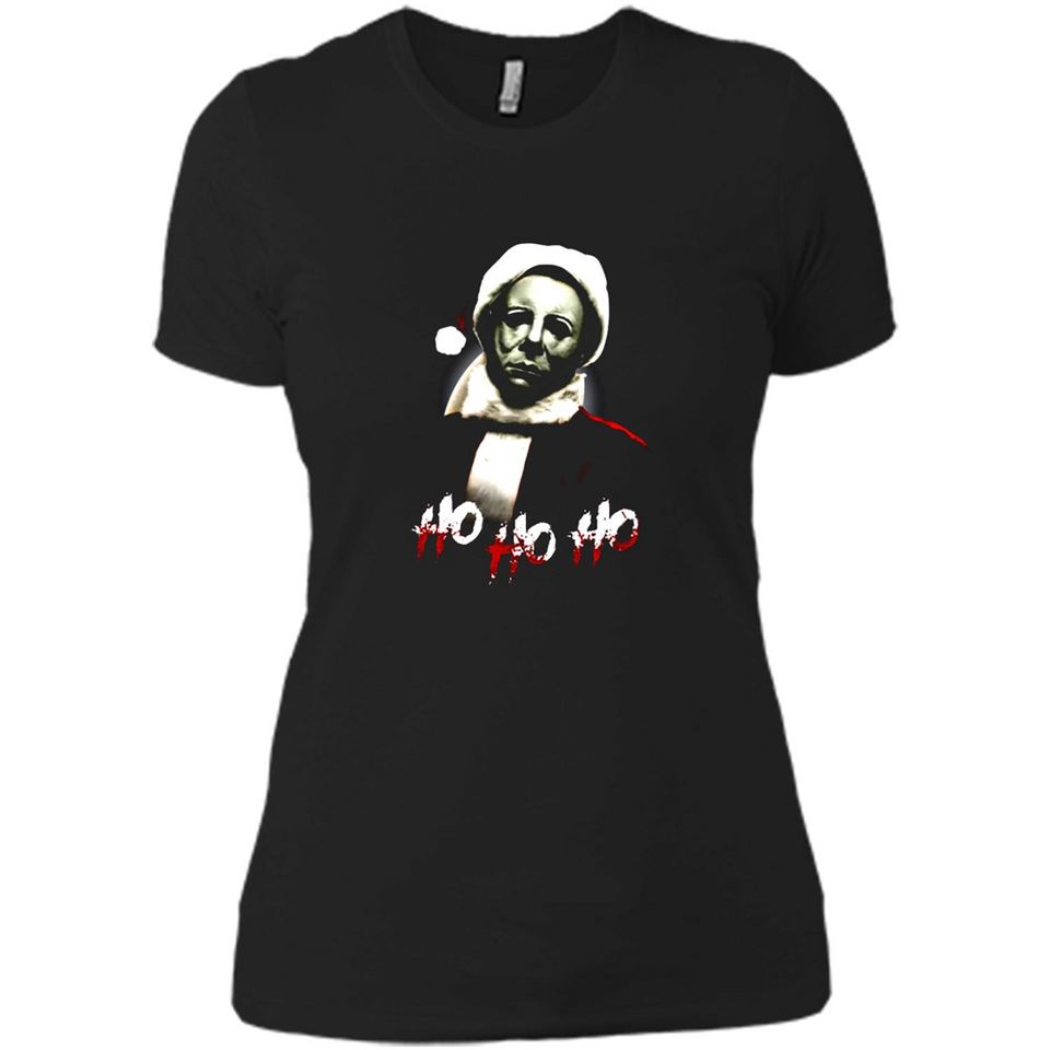 Santa Michael Myers Ho Ho Ho Merry Christmas Sweatshirt - Ladies' Boyfriend T-Shirt