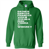 Dasher Dancer Prancer Vixen Tequila Rum Vodka Whiskey Reindeer Christmas T-Shirt - Hoodie