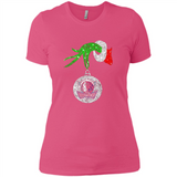 Amazing Dallas Mavericks Glitter Grinch Monogram Ornament Christmas Gift - Ladies' Boyfriend T-Shirt